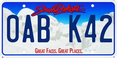 SD license plate 0ABK42
