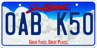 SD license plate 0ABK50