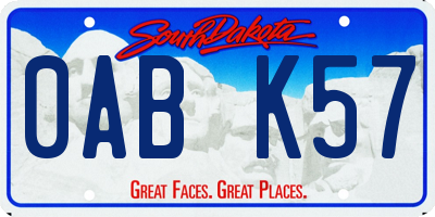 SD license plate 0ABK57