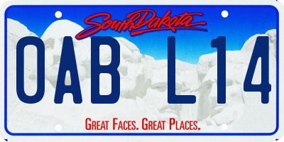 SD license plate 0ABL14