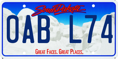 SD license plate 0ABL74