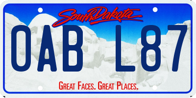 SD license plate 0ABL87