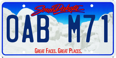 SD license plate 0ABM71