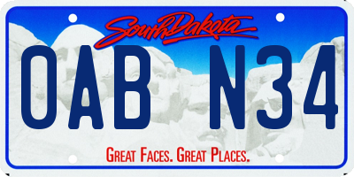 SD license plate 0ABN34