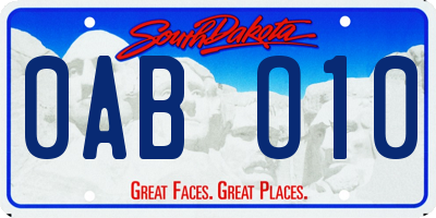 SD license plate 0ABO10
