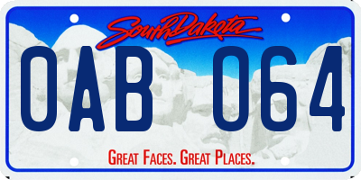 SD license plate 0ABO64