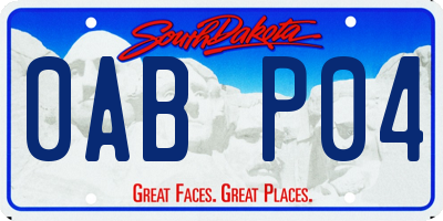 SD license plate 0ABP04