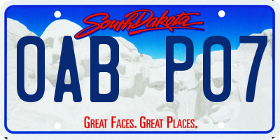 SD license plate 0ABP07