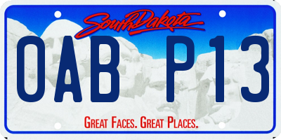 SD license plate 0ABP13