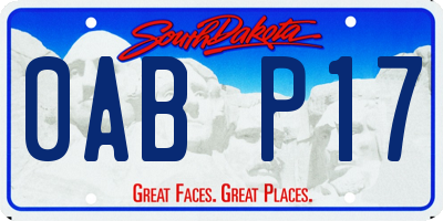 SD license plate 0ABP17