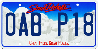 SD license plate 0ABP18