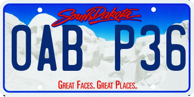 SD license plate 0ABP36