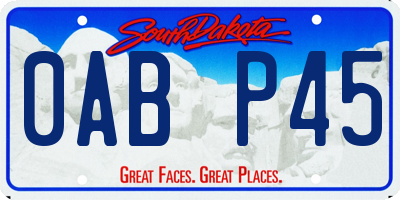 SD license plate 0ABP45