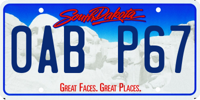 SD license plate 0ABP67