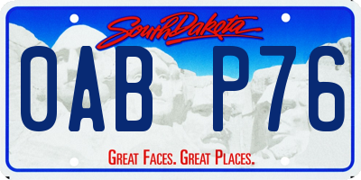 SD license plate 0ABP76