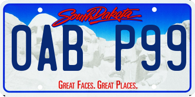 SD license plate 0ABP99