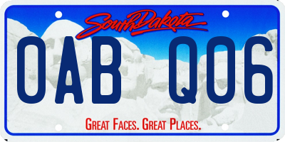 SD license plate 0ABQ06