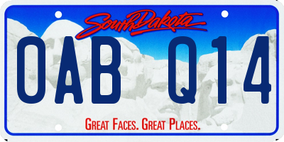 SD license plate 0ABQ14
