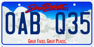 SD license plate 0ABQ35