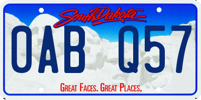 SD license plate 0ABQ57