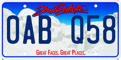 SD license plate 0ABQ58