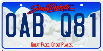 SD license plate 0ABQ81