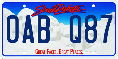 SD license plate 0ABQ87
