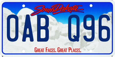SD license plate 0ABQ96