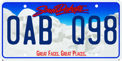 SD license plate 0ABQ98