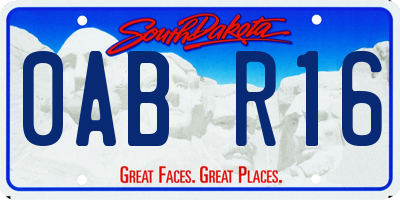 SD license plate 0ABR16