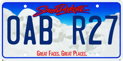SD license plate 0ABR27