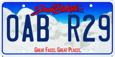 SD license plate 0ABR29