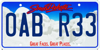 SD license plate 0ABR33