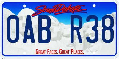 SD license plate 0ABR38