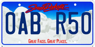 SD license plate 0ABR50