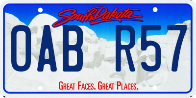 SD license plate 0ABR57