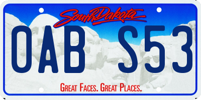 SD license plate 0ABS53