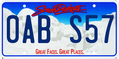 SD license plate 0ABS57