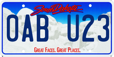 SD license plate 0ABU23