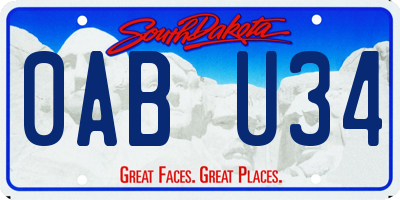 SD license plate 0ABU34