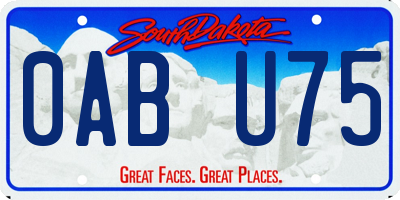 SD license plate 0ABU75