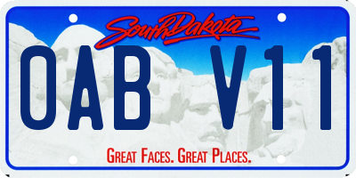SD license plate 0ABV11