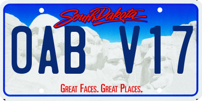 SD license plate 0ABV17