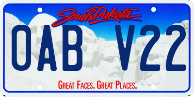 SD license plate 0ABV22