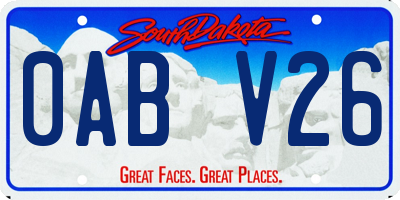 SD license plate 0ABV26
