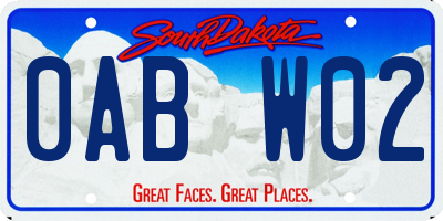 SD license plate 0ABW02