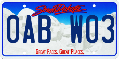 SD license plate 0ABW03