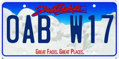 SD license plate 0ABW17