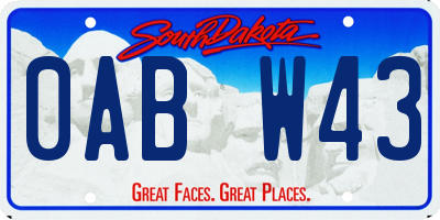 SD license plate 0ABW43