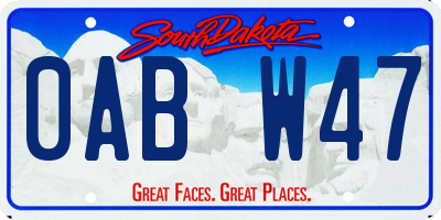 SD license plate 0ABW47